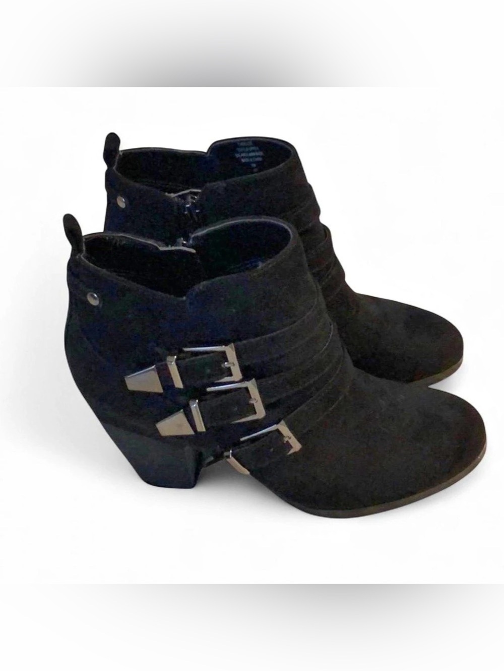 Crown Vintage Black Moto Ankle Boots